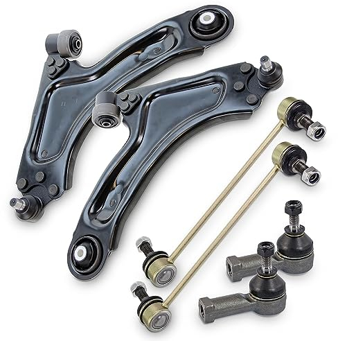 ATEC Germany 2x Querlenker Vorderachse vorne unten links & rechts, 2x Koppelstange vorne, 2x Spurstangenkopf, Kompatibel mit OPEL MERIVA A (X03)