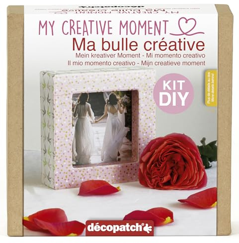 Décopatch KIT041C - Un Mini-kit adulte (support, papier, colle et pinceau inclus), CADRE RECTO/VERSO