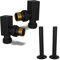 UK Radiators Square Black Radiator Valves and Pipe Covers - Black Matt Finish - Classy and Modern Design 1/2 x 15mm Angled Radiator Valves - Pair of Valves with 130mm Pipe Covers