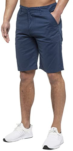 989Ze ENZO Mens Regular Fit Chino Shorts — 100% Cotton, Smart Casual, 10 Colours