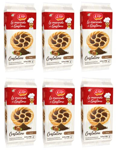 Gastone Crostatine al Cacao Kakao-Törtchen Snacks 6 x 240g Italienisch | Sei monoporzioni da 40g je Packung; mürber Genuss für Kaffee, Pause und Schule, Gesamtnettogewicht 1,44 kg