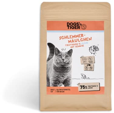 Dogs'n Tiger – “Schlemmermäulchen” Trockenfutter für Katzen mit 75% Fleischanteil – ohne Zucker & Getreide (Truthahn und Lachs mit Gemüse| 1 x 1,5 kg)