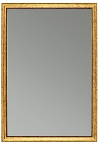 CLAMARO 'Oskar' Antik Wandspiegel 80x140 cm mit Rahmen | Gold Antik Braun | Shabby Chic Vintage Barock Spiegel mit Holzrahmen | Barockspiegel inkl. Metall Aufhänger und Montagematerial