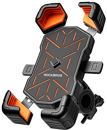 ROCKBROS Fahrrad Handyhalterung, automatische Verriegelung & 360° drehbar | Schnellverschluss für 4,5–7,2 Zoll Smartphones, Universal Handyhalterung für MTB, Rennrad, Motorrad & E-Scooter