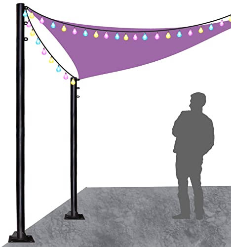 Mât pour voile d'ombrage - 2,7 m - Poteaux de voile d'ombrage pour auvent, extérieur, terrasse, pelouse, jardin