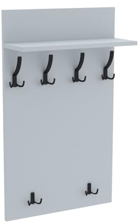 AKKE Garderobenpaneel, Wandgarderobe, PVC Maxi, Hellgrau, 100cm x 60 cm