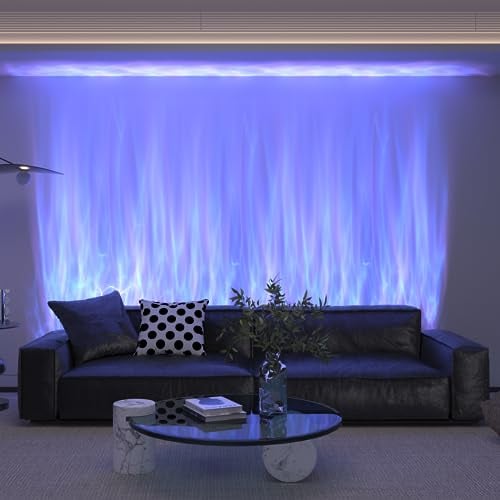 TACAHE RGBW Dynamic Wave Wandleuchte - Fließendes Wasser, Aurora Visual - Farbwechselnde Wandfluterlampe mit Fernbedienung & APP - Umgebungslicht für Wohnzimmer, Gaming Set - 39.3 - 12W - 1 Pack