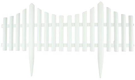 LIZZY White Garden Border Picket Fencing Flexible Plastic Lawn Flower Bed Edging Fence (12)