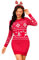 Cowasto Abito Maglione Natalizio Tubino Donna Vestito Maglione Girocollo Donna Abito Invernale Elegante Lavorato a Maglia Casual Lungo con Motivo ad Albero di Alce con Fiocco di Neve Rosso, M