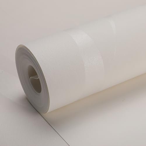 Trafagala Weiß Vliestapete Glatte Wand Tapete Moderner Selbstklebend Tapete Möbelaufkleber Geometrisch Tapete Minimalistische Selbstklebende Tapete mit Geometrischem Muster