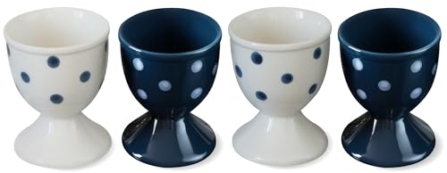 Cinf Keramik Eierbecher Weihnachtsgeschenk Set von 4 Porzellan Halter Frühstück gekocht Kochen leicht zu reinigen Kindheitserinnerungen Küche