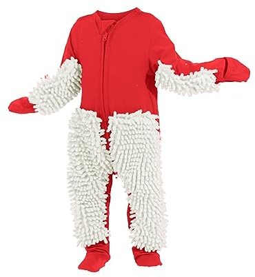 DUHGBNE Jumpups Niñas Romántico Bebé Recién Nacido Mop Sólido Gatear Bebé Niña Pelele y Mono Mujer Suave, C-rojo., 6-12 Meses