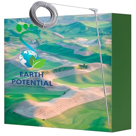 Tige de mise à la terre pliable, 50 cm de long lorsqu'elle est entièrement assemblée avec un câble de 12,2 m pour tous les produits connectés à la terre tels que les draps et tapis, les bracelets et