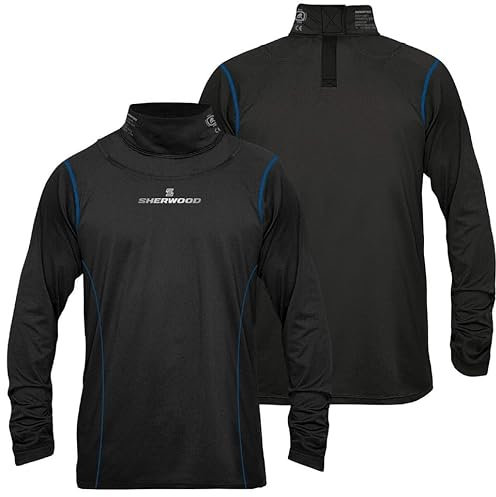 Sher-wood Langarm mit integriertem Nackenschutz, Schwarz – Senior