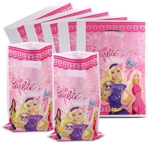 Barbiprinzessin Geschenktüten, 50Pcs Kinder Geburtstagstüten, Cookie Partytüten, Kindergeburtstag Party Mitgebsel, Bunte Süßigkeiten Tüten, für Kinder Geburtstag Party Deko Verpacken von Geschenken