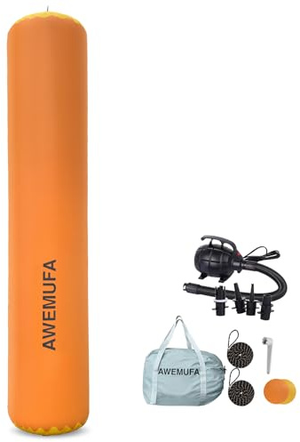 AWEMUFA 10ft Boat Fender for Docking Heavy Duty Boat Bumper with 110-120V Electric Air Pump, Inflatable Dock Bumper for Pontoon Boat, Fishing Boat, Small Yacht