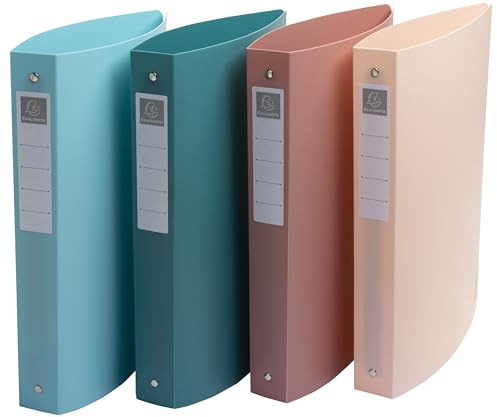 Exacompta Skandi Ordner, halbstarr, Polypropylen, recycelt, 4 verschiedene Ringe, 4 Stück