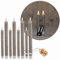 Sparset Stabkerzen LED mit Timer Klein+Groß TAUPE GRAU 8 Stück indoor - 6 Stunden ECHTWACHS 18cm+23cm Höhe für Kerzen 2,2cm Durchmesser 2 AAA Batterien notwendig LED Stabkerzen flackernde Flamme
