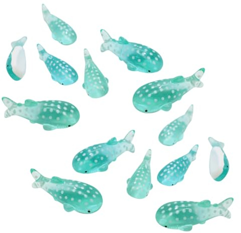 FSSTUD 30 Stück Wal-Miniatur-Figuren, blaue Harzwale, Kunststoff-Fisch-Skulpturen, winzige, niedliche Meerestiere, Puppenhaus, Tierornamente, kleine Terrarium-Figuren