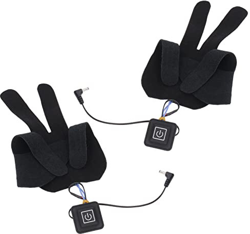 HELEVIA 2Pcs Electric Heating Gloves Pads, 5 Finger Glove Heating Sheet with 3 Adjuatable Gears for Skiing Cycling, Running, Hiking, Cycling, Motorcycles, Outdoor Activities