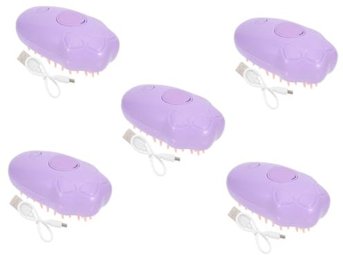 Milisten 5piezas Cepillo De Vapor Para Gatos Autolimpiante Cepillo De Masaje y Baño Para Mascotas Para Eliminar El Pelo Suelto y Desenredar