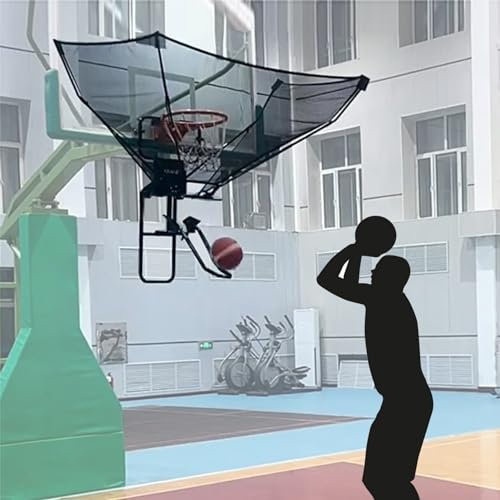 Basketball Shot Returner Metall-Basketball-Rebounder-Aufsatz, Sport-Basketball-Return-System für Korb und Ring, 180°-Basketball-Shooting-Trainer/Shot Returner, einfache Installation