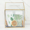Homtone Hochzeits Karten Glasbox mit Schlitz & Schloss 23cm, Handgefertigtes Messing, Gold Geometrisches, Kartenbox Hochzeit Groß Klare Displaybox für Hochzeits Empfang, Dekoration, 23.5 * 11.5 * 30