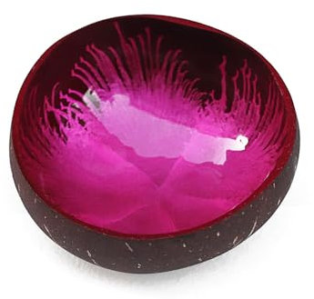 Hiseng Key Bowl - Hand Painted Coconut Bowls, Inkjet Printing Decorative Pink Key Bowls for Hallways and Jewellery Storage