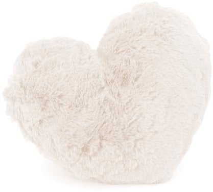 heimtexland ® Fell Dekokissen Plüsch Herz Kuschelkissen XL Flanell Kissen 30x40 Herzkissen Geschenk Typ901 Creme
