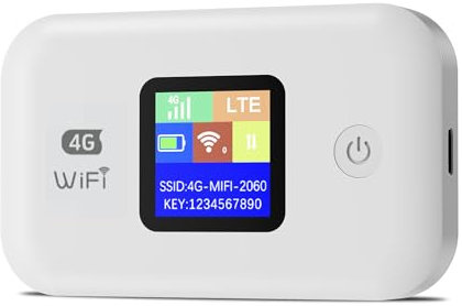 JICICUXI 4G Routeur WiFi Portable, Routeur 4g Sim, Routeur Internet Mobile LTE jusqu'à 150 Mbps, éCran LED,Batterie 3000 mAh, Pocket WiFi pour Les Voyages,Les Affaires,Le Camping