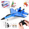 MINENICE RC Flugzeug, 2CH Segelflugzeugspielzeug 2,4 GHz Ferngesteuertes Flugzeug mit 3 Axis Gyro System Fighter mit Nachtlichter 2 Batterien für Anfänger Kinder Erwachsene, Blau