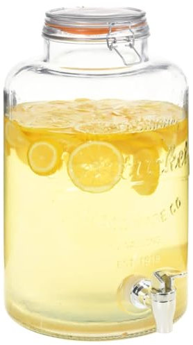 Home & Garden, Dispensador de agua para muebles XXL con grifo transparente de vidrio de 8 L