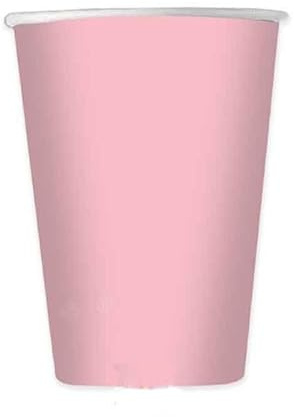 Zeus Party Bicchieri di Carta Rosa Baby, 250ml, Set da 6 Pezzi, 100% Riciclabili