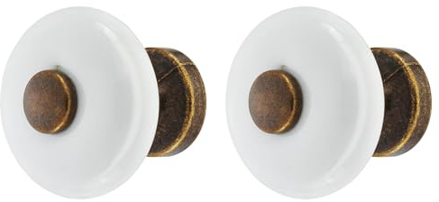 cyclingcolors 2x Schubladenknopf Porzellan Keramik 30 mm Möbelknopf im Vintage Antik Stil – Türgriff, Kommodengriff, Schrankknopf – inkl. Schrauben