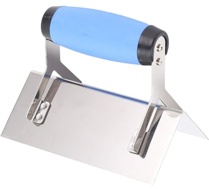 ViaGasaFamido Stainless Steel Right Angle Trowel with Rubber Handle, 90 Degree Corner Trowel for Wall and Floor Plastering, Smooth Finishing Tool for Concrete Ceramics Stone Gypsum
