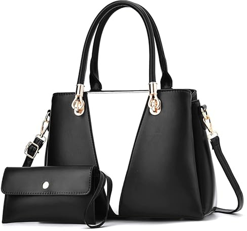 I IHAYNER Damen Handtasche PU Leder Schultertasche Umhängetasche Tote Bag Satchel mit Geldbörse Elegant & Groß