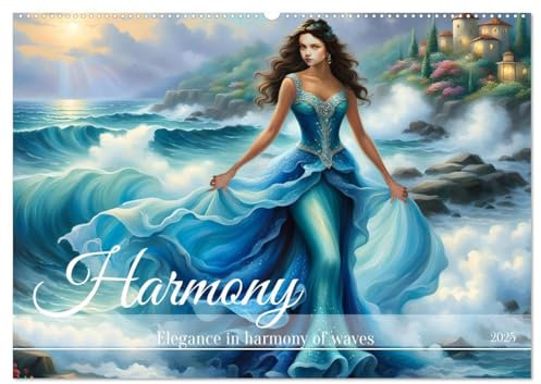 Harmony - Elegance in harmony of waves (Wandkalender 2025 DIN A2 quer), CALVENDO Monatskalender