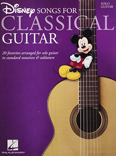 Disney Songs For Classical Guitar Standard Notation & Tab Book