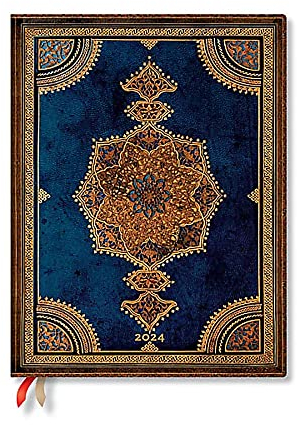 Safavid Indigo (Safavid Binding Art) Ultra 12-month Day-at-a-Time Dayplanner 2024