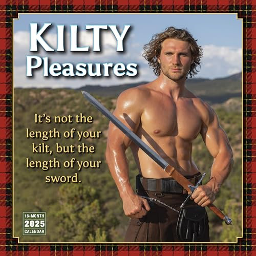Kilty Pleasures Wandkalender 2025, 16-Monats-Humor- und Comic-Kalender, 30,5 x 30,5 cm