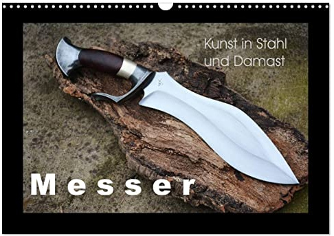 Kunst in Stahl und Damast - M e s s e r (Wandkalender 2026 DIN A3 quer), CALVENDO Monatskalender: Edle Messer und Hölzer (CALVENDO Hobbys)