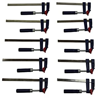 Tooltech v. Veto 10 x Schraubzwinge Set 150x50 + 200x50 Zwinge Klemmzwinge Einhandzwinge (Rot, Schwarz)