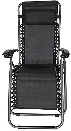 Leisurewize LWACC533 Black Zero Gravity Chair, Outdoor, Caravan, Camping