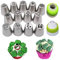 Christmas Russian Piping Nozzles Set Christmas Cake Decorations Tools 15 Pcs Stainless Steel Icing Piping Tips Converter Xmas Tree Snowflake Santa Claus Pattern for Cupcake Cookies Dessert Decoration