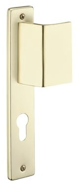 THIRARD - Poignée d'Entrée Palière Renforcée - Aluminium Anodisé - Usage Pratique - Aileron Réversible - Carré 7 mm - Entr'Axes 195 mm - Finition Champagne - Jaune/Doré