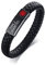 XUANPAI Personalized Medical Alert Magnets Clasp Microfiber Leather Handmade Braided Rope Emergency ID Bracelets for Men (Black#3, Free Engraving Any Text)