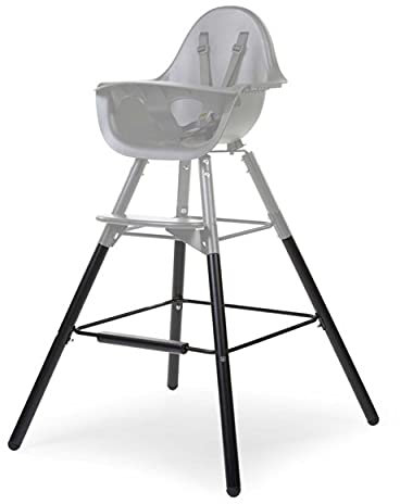 Pieds longs chaise Evolu 2 noir et repose pieds - Childhome