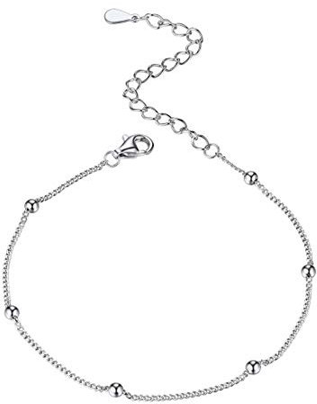 S925 Silver Bead Chain Bracelet for Women Adjustable Bracelets Anniversary Jewellery