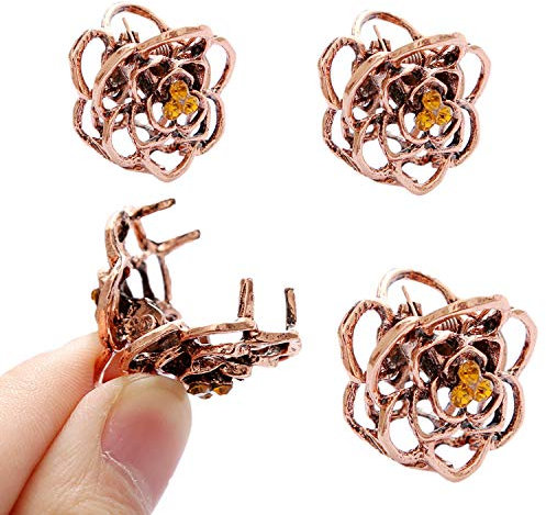 Lot de 4 mini pinces à cheveux vintage en métal pour fille