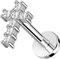 Piercingfaktor Piercing Chirurgenstahl Stecker Kristall Kreuz Glitzer Kugeln Ohr Cartilage Tragus Helix Ohrpiercing Barbell Stab Knorpel 6mm Silber